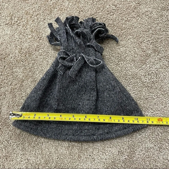 KUNA 60% alpaca 40% wool blend ponytail beanie hat heather gray